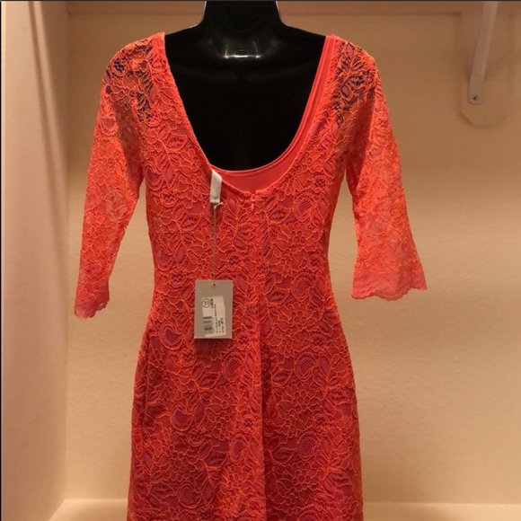 BEC n BRIDGE Lace Dress in Coral - Picture 9 of 10